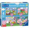 Ravensburger - Puzzle Peppa Pig, Collezione 4 in a Box, 4 puzzle da 12-16-20-24