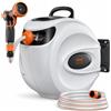VEVOR Avvolgitubo Auto Retrattile 25 m Diametro Tubo 12 mm per Giardino | Rullo Fissaggio a Parete Girevole 180°, Classe di Efficienza Energetica A, per Irrigazione da Giardino Pulizia Domestica