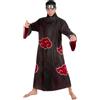 Chaks - Costume di Itachi Uchiha, abito cosplay anime | Costume ufficiale di Naruto, set da 2 pezzi con tunica e fascia, per il Carnevale e gli eventi anime