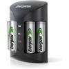 Energizer Pro Carica Batterie Ricaricabili AA e AAA NiMH Include 4 Pile AA 2000 mAh la
