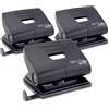 Rapesco 1757 ECO Perforatrice a 2 Fori, Capacita 22 Fogli, Pacco da 3 | Nero, Co
