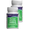 Simply Supplements Ginseng Coreano 2000mg 360 compresse () Adatto ai vegani fino a 6 mesi di