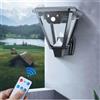 TrAdE Shop Traesio LAMPIONE LAMPADA LUCE SOLARE GIARDINO A LED SU PICCHETTO CON TELECOMANDO SENSORE
