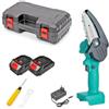 TrAdE Shop Traesio MINI ELETTROSEGA A DOPPIA BATTERIA MOTOSEGA ELETTRICA TAGLIARAMI 4'' 318
