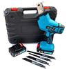 TrAdE Shop Traesio SEGA SEGHETTO A GATTUCCIO BATTERIA MOTOSEGA ELETTROSEGA 4 LAME 2 BATTERIE 21V