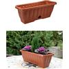 TrAdE Shop Traesio BALCONETTA FIORIERA RETTANGOLARE 60X17X20 CM VASO IN PLASTICA CASSETTA SOTTOVASO