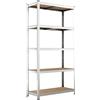 TrAdE Shop Traesio SCAFFALE METALLO ZINCATO 5 RIPIANI MDF SCAFFALATURA CARICHI PESANTI 180X120X45CM