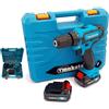 TrAdE Shop Traesio TRAPANO AVVITATORE A DOPPIA BATTERIA LITIO 18V 2AH VALIGIA 24 ACCESSORI TM331D