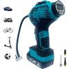 TrAdE Shop Traesio COMPRESSORE ARIA PORTATILE DOPPIA BATTERIA LITIO 36 V DIGITALE RUOTE AUTO MOTO