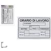 TrAdE Shop Traesio CARTELLO TARGA IN PVC 30 X 20 CM ORARIO DI LAVORO UFFICIO ATTIVITA' SEGNALETICA