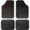 TrAdE Shop Traesio SET 4 TAPPETI PER AUTO IN GOMMA E PVC SAGOMABILI UNIVERSALI FONDO PUNTINATO NERO