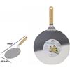 TrAdE Shop Traesio PALA SPATOLA PER PIZZA CON MANICO IN LEGNO PALETTA TAGLIERE TONDO 49X30,5CM 7418