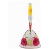 Cleafe SCOPINO WC PORTA SCOPINO DECORATO FIORI PORTASCOPINO BAGNO ACCESSORIO 52373