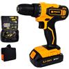 TrAdE Shop Traesio TRAPANO AVVITATORE DOPPIA BATTERIA A LITIO 24V + 150 ACCESSORI + BORSA CD24-152