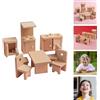 Casa di Bambola Di Legno di faggio Mobili Da Bagno Accessorio Della
