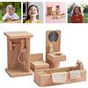 Casa di Bambola Di Legno di faggio Mobili Da Bagno Accessorio Della