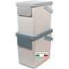 Snips - Pattumiera Differenziata, Set 2x25L Bidoni Differenziata da Interno, Esterno e Cucina Impilabili 26x36x43 - Secchio Spazzatura con Adesivi Inclusi per Materiali Raccolta, Bianco, Made in Italy