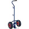 Relaxdays Carrello per bombole gas 3/5 kg, blu/rosso | Carrellino in acciaio con ruote pneumatiche