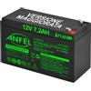 ANFEL Batteria Lead Acid AGM 12V 7.2Ah al Piombo Ricaricabile Ciclica Pila Batteria Er