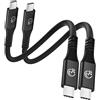UseBean Cavo USB C a USB C Corto 30CM[2Pezzi], Cavo Flessibile USBC 3.2 Gen 2x2 20Gbps T