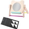 Giocattolo Montessori per bambini con specchio del tempo, carte in bianco e