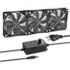 Gdstime 3 ventole da 120 mm, 12 V, con ventola AC 220 V, 240 V, controllo della velocità