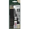 Faber-Castell 115298 Matite Grafite Monochrome Pitt, Set di 4 Matite Gradi 2B, 6