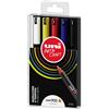 Posca - Uniposca Set Completo con 5 Pennarelli Punta Extra-Fine, 0.7mm, Pennarel