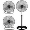 Melchioni Family MF1712TRIO Ventilatore 45cm 3 velocità Tavolo-Piantana-Parete, Acciaio