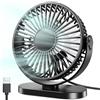 GARITE Ventilatore da Tavolo, 3 Velocità Ventilatore da Scrivania USB A con Gancio, 2.5