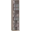 HOMCOM Mobile Porta CD con 6 Ripiani Regolabili per 260 CD/120 DVD Color Legno