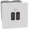 Bticino Caricatore USB C Bticino MatixGO 45W Parete JW4294C Muro Bianco Ricarica Rapida