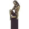 Italfama Bronzo Nude Donna Scultura IN Resina su Nero Cubo Base 21cm
