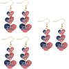 3 Pack Orecchini Americani Gioielli Pendenti Per Il 250° Anniversario