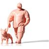 Figura Di Uomo Che Cammina Con Un Cane In Scala 1/64, Figura Dettagliata Di Cane