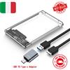 Box Esterno HDD/SSD 2.5" SATA USB 3.0 Case Universale per Hard Disk Supporto