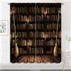 PYMATYTN Libreria con libri tende oscuranti, camera da letto ragazzi ragazze soggiorno oscuramento decorazione vintage biblioteca pittura artistica tasca per asta tenda termica isolata per finestra,
