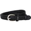 Cintura donna regolabile intrecciata PU fibbia a spillo 100 cm x 2,3 cm pe