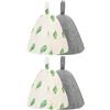 2 Pieces Cuffia Doccia Cuffie Da in Feltro Donne Capo Copricapo Sauna