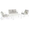 Bizzotto Set da Giardino Esterno Salotto Alluminio Harley Bianco Divano Tavolino Poltrone