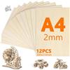 Does not apply 12 Compensato A4 2mm Pannelli Legno Compensato Fogli per Laser Pirografia DIY