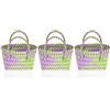 3 Count Cestino Rustico Intrecciato Con Manico Cesto Portaoggetti