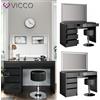 Vicco Toeletta da trucco tavolo toilette Sherry specchio LED sgabello antracite Vicco