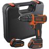 BLACK+DECKER Trapano/Avvitatore Compatto 10.8V 1.5Ah con 2 Batterieia in Valigetta BDCDD12KB