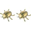 2 PCS Statua Di Brass Beetle Ornamento Da Scrivania Animale in Ottone