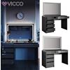Vicco Toeletta da trucco tavolino da make-up Sherry specchio a LED antracite Vicco