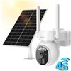 Xega 4G LTE Telecamera Solare Esterno con SIM Scheda 2K HD PTZ Telecamere Senza