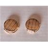 Copribottone in Argento 800 Dorato Ø 15 mm - Design a Righe Oro e Argento