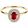 Jacques Lemans Anello Donna Solitario in Acciaio con Zirconia Oro/Rosso S-R246D
