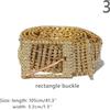 Cintura Donna In Metallo Con Strass Regolabile Lucida Dorata Fibbia Catena